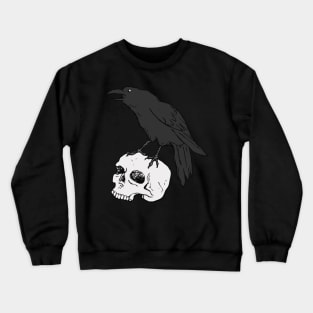 Raven familiar with skull Crewneck Sweatshirt